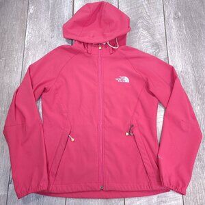North Face Womens Apex Softshell Hooded Jacket Size Small Pink Full Zip